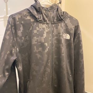 Men’s Black Camo Full Zip North Face Jacket size M